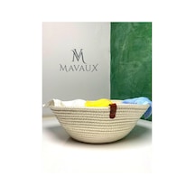 Mavaux Jüt Hasır Sepet, Beyaz