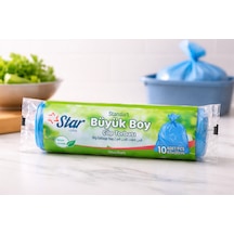 Star Plus Standart Büyük Boy Atık Torbası 65x80 Cm 10 Adet Dayanıklı Sızdırmaz Atık Poşeti