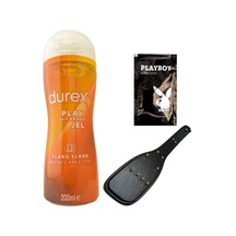 Durex: Play- 2si1arada Ylang Ylang Baştan Çıkartıcı&kaydırıcılıya Jel 200 Ml + Siyah Deri Şaplak + Hediye