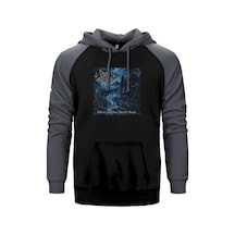 Dark Funeral Where Shadows Forever Reign Gri Renk Reglan Kol Kapşonlu Sweatshirt Gri