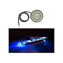 Tekne Su Altı Lambası Alüminyum Gövde 12 Led 80w Mavi Renk