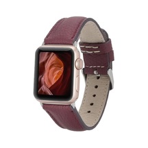 Apple Watch Uyumlu Deri Kordon 42-44-45mm Fl6 Bordo Diğer