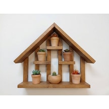 Ahşap Ev Tasarım Dekoratif Duvar Rafı - Sukulent Ve Mini Çiçek Rafı 40x30 Cm Bordo Ahşap Ev Tasarım Dekoratif Duvar Rafı - Sukulent Ve Mini Çiçek Rafı 40x30 Cm Bordo