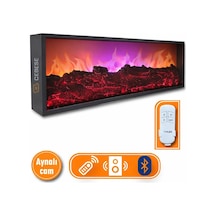 Dekoratif Elektrikli Yapay Şömine - 100x31.5x16.5 Cm - Farklı Renk Modları,kumandalı, Bluetooth Ses