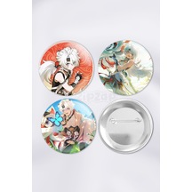 Lingyang Wuthering Waves Gacha Çanta Süsü Rozet İğneli Buton Rozet Seti 3 Adet Üçlü