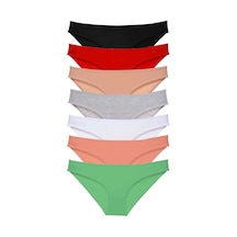 7 Adet Süper Eko Set Likralı Kadın Slip Külot Set 1 Çok Renkli