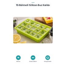 Renkli Buz Kalıbı - 15 Bölmeli - Silikon Çok Renkli