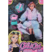 Vardem Kürklü Aksesuarlı Bebek Mor G4018676823n1