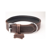 Privilege Hakiki Yağlı Deri Köpek Boyun Tasması M Koyu Kahverengi 3 x 38-47 CM Koyu Kahverengi
