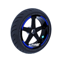 Double Stripe Tasarımlı Reflektif Mavi Jant Şeridi Sticker Çınar Extreme