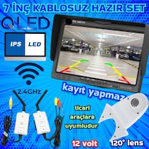 Kablosuz 7 İnç Ekran Beyaz Tepe Kamera Set Kayıt Yapmaz - 12 Volt