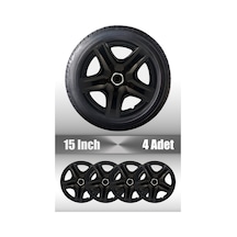 Peugeot Rifter Expert 15" İnç Uyumlu 4 Adet 1 Takım Siyah Jant Kapağı