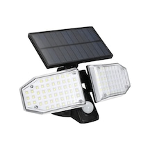 Dış Mekan Güneş Enerjili Duvar Lambası, 100 Led, İnsan Algılama, 3 Aydınlatma Modu, Ip65 Su Geçirmez, 1500mah Batarya Beyaz Beyaz