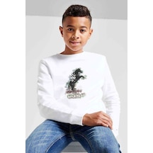 Tshirthane Bold Pilot Baskılı Unisex Çocuk Beyaz Sweatshirt Beyaz