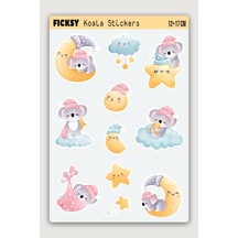 Sevimli Fil Sticker Seti - 11 Adet Etiket Çıkartma Diğer