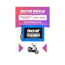 Apachi Işıldar Efes Uyumlu Batarya Maksimum Kapasite Lifepo4 60v 30ah Elektrikli Motorsiklet Bataryası