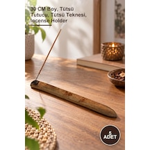 5 Adet Ahşap Kayık Tütsülük No:5 30 Cm Boy, Tütsü Tutucu, Tütsü Teknesi, Incense Holder