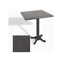 Çipa Döküm Ayak Kare Masa 80x80 Cm - Werzalit, Wermodin Ve Allzalit Tabla - Grey Marble Çok Renkli