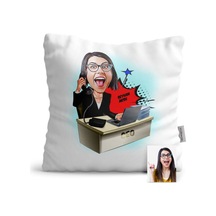 Kişiye Özel Bayan Ceo Karikatür Saten Yastık - 1