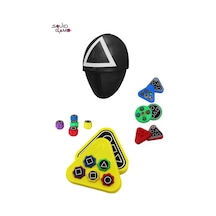 Squid Game Üçgen Maske + Kutulu Squid Game Gonggi Squid Game 5 Taş Oyuncak Beştaş