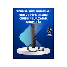 Akıllı Akım Dengelemeli 4 Lü Çoklu Priz Type-c Ve Usb Çıkışlı Çok Renkli 1 - 10 M