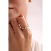 Mavi Turkuaz & Beyaz Sedef Mineli Rectang Yüzük Gianfranco