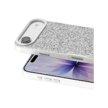 Onegif Apple iPhone Uyumlu  17 Air Uyumlu Bright Simli Kapak - Beyaz