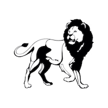 Aslan Lion Folyo Sticker 30cm Uzunluk Siyah