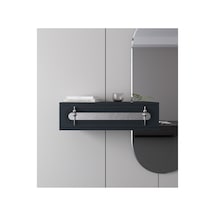 Işık 70cm Duvara Monte Kapaklı Raflı Modern Dresuar Antrasit-gümüş Antrasit-gümüş