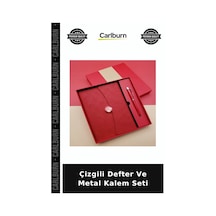 Çizgili Defter Ve Metal Kalem Seti Erkek Yetişkin Ofis Gereci