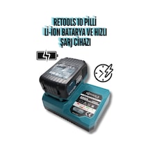 Ultra Hızlı Şarj Cihazı Mavi Ve 10 Pilli Li-ion Batarya 21v/3.0ah