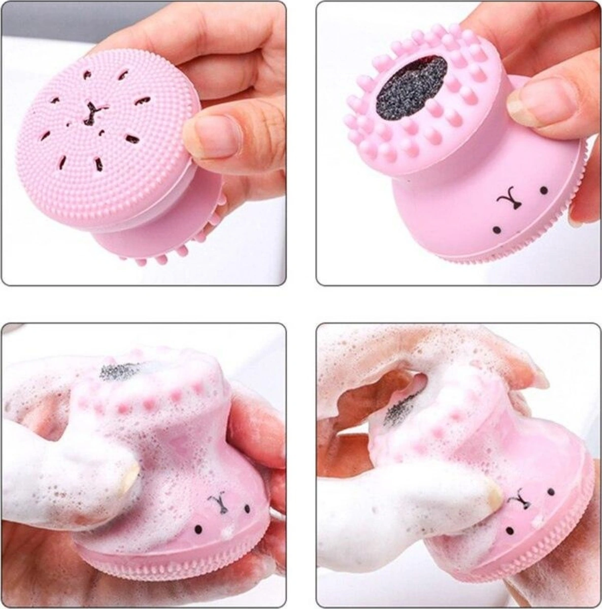 Peeling Etkili Mini El Yüz Cilt Temizleme Fırçası Silikon Temizlenmesi Kolay Siyah Nokta Giderici