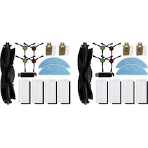 Unimarket 2x Q6 Robot Süpürge Yedek Parça Seti - Yan Fırça, Hepa Filtre, Toz Torbası, Paspas Adaptör