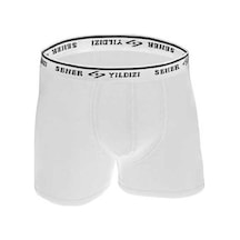 Seher Yıldızı Likralı Erkek Boxer 0060 | Beyaz