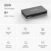 Ms110p, 10-port 10/100mbps Desktop Switch With 8-port Poe+
