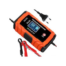 Neevoyu Turuncu 12v10a/24v5a Akıllı Akü Şarj Cihazı, Dijital Ekran, Sıcaklık Algılama, Onarım Fonksiyonu, Avrupa Şarjı, Otomobil-motosiklet Uyumlu