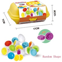 Bruminde 6/12pcs Montessori Akıllı Yumurtalar Kupa Eğitiminde Erken Öğrenm-6 Adet Yumurta Şekillendirin