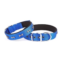 Doggie Comfort Dokuma Kemikli Köpek Boyun Tasması L Mavi 3x47 Mavi