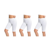 İyteks Kadın Likralı Diz Üstü Tayt 3'lü Paket 1005 Beyaz