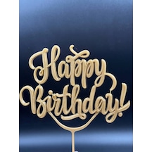 Happy Birthday Pasta Süsü Altın Sarısı - İyi Ki Doğdun 1