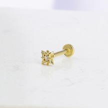 Glorria Altın Yıldız Tragus Piercing Altın