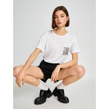 Koton Minimal Baskılı Tişört Kısa Kollu Beyaz 2sak50339ek