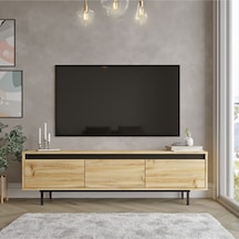 Arya 160cm Tv Ünitesi Tv Sehpası Metal Ayaklı Keçe-siyah Ary1-kl Keçe - Siyah