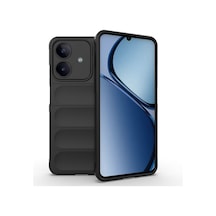 Realme Note 60 Uyumlu Silikon Kılıf - Kamera Korumalı Esnek Yeni Nesil Airbag Kapak - Siyah