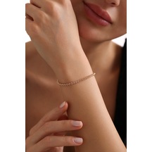 Ruby Pembe Taşlı Quinta Bileklik Altın