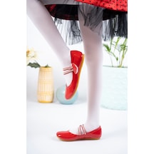 EPAAVM - Çatal Baretli Kırmızı Kız Çocuk Ayakkabı - EYL1416 Kırmızı