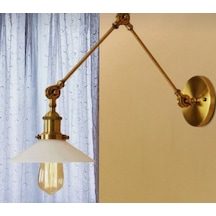 Mylights Retro Rustik Vintage Üç Mafsalı Aplik Beyaz Başlık O Beyaz