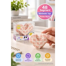 Magic Snake Sihirli Yılan Zeka Küpü 48 Parça Bükülebilir Kalp Şekilli Akıl Oyunu Turuncu Beyaz