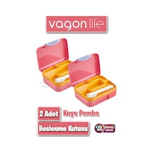 2'li Set Beslenme Kutusu Seçtiğiniz Renkte 2 Adet Gönderilir Ürün Vagonlife Markadır Koyu Pembe