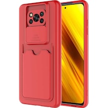 Xiaomi Poco X3 Kılıf ​Deri Görünümlü Kartlıklı Kamera Korumalı